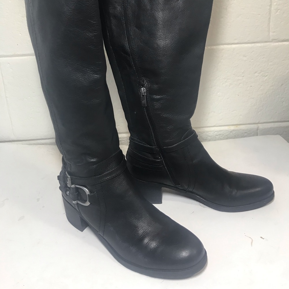 Leather Tall Black Boots sz 8.5M